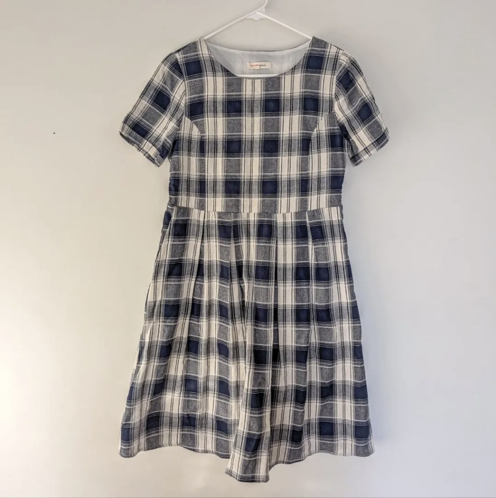 Orange Creek Casual Navy Plaid A-line Dress